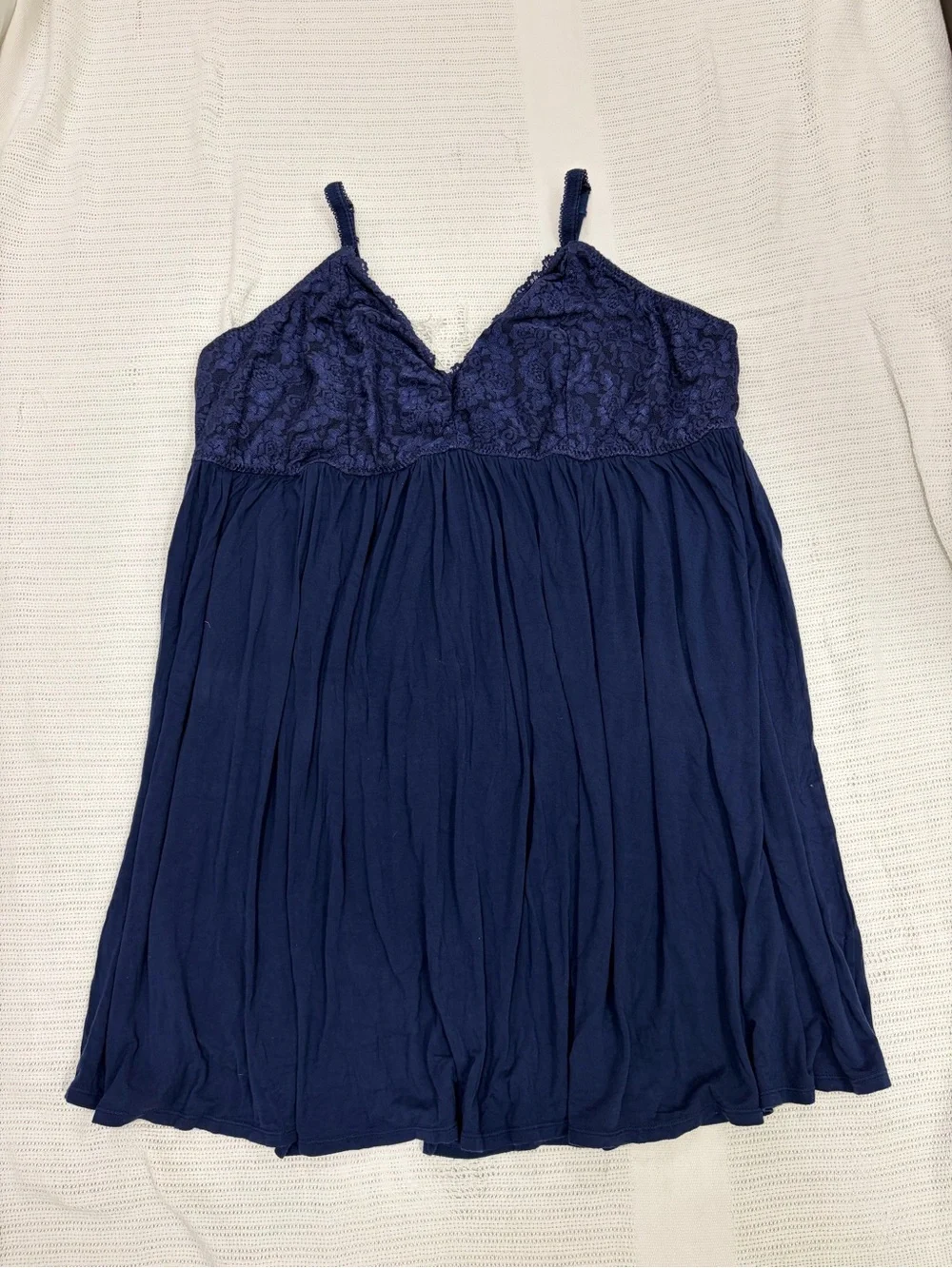 torrid Navy Lace-Top Chemise